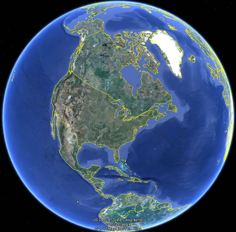 North America Earth Map